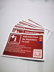 SOS-Info-Pass Haustier - 25 Stück